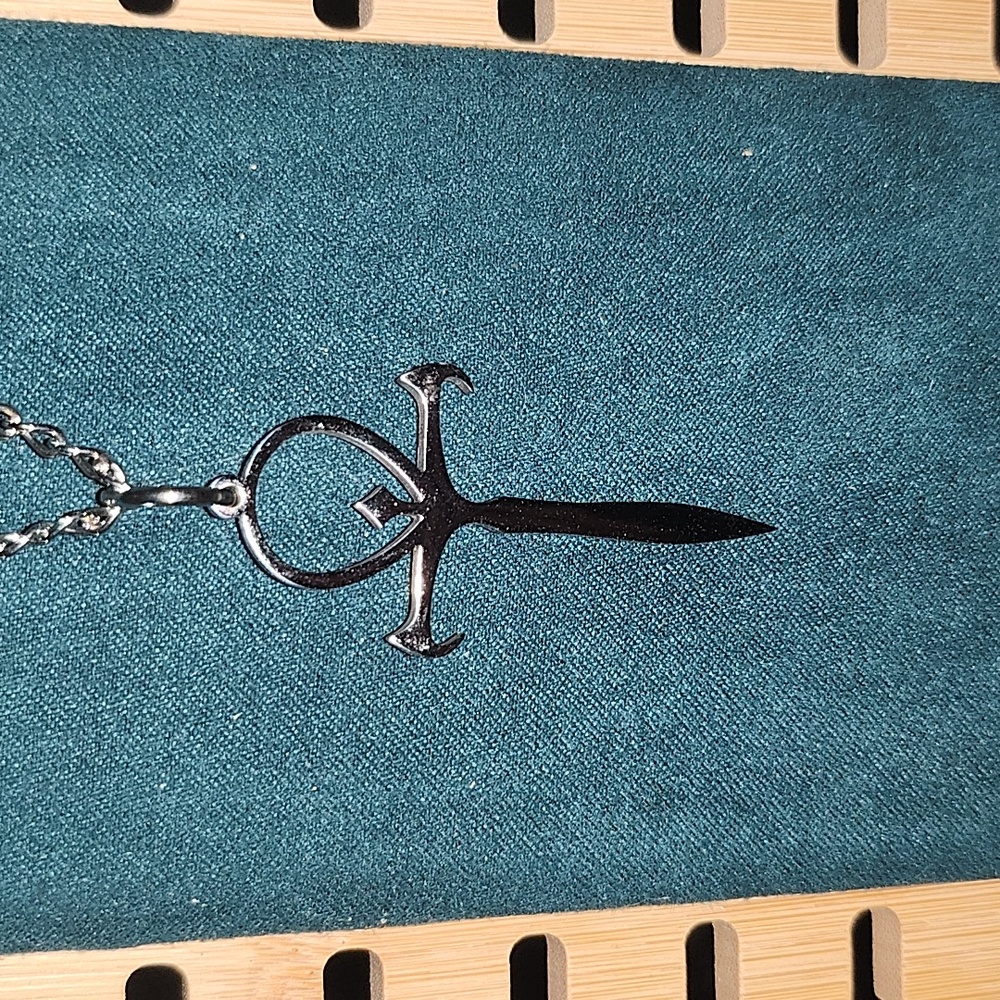 Silver metal alloy vampire cross